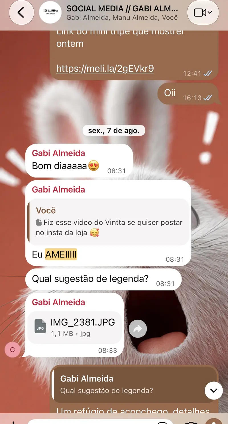 Print de feedback de Gabi Almeida